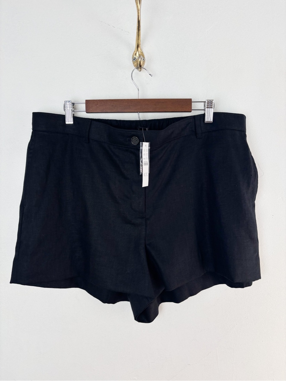 NWT J. Crew Black 100% Linen Shorts Sz XXL